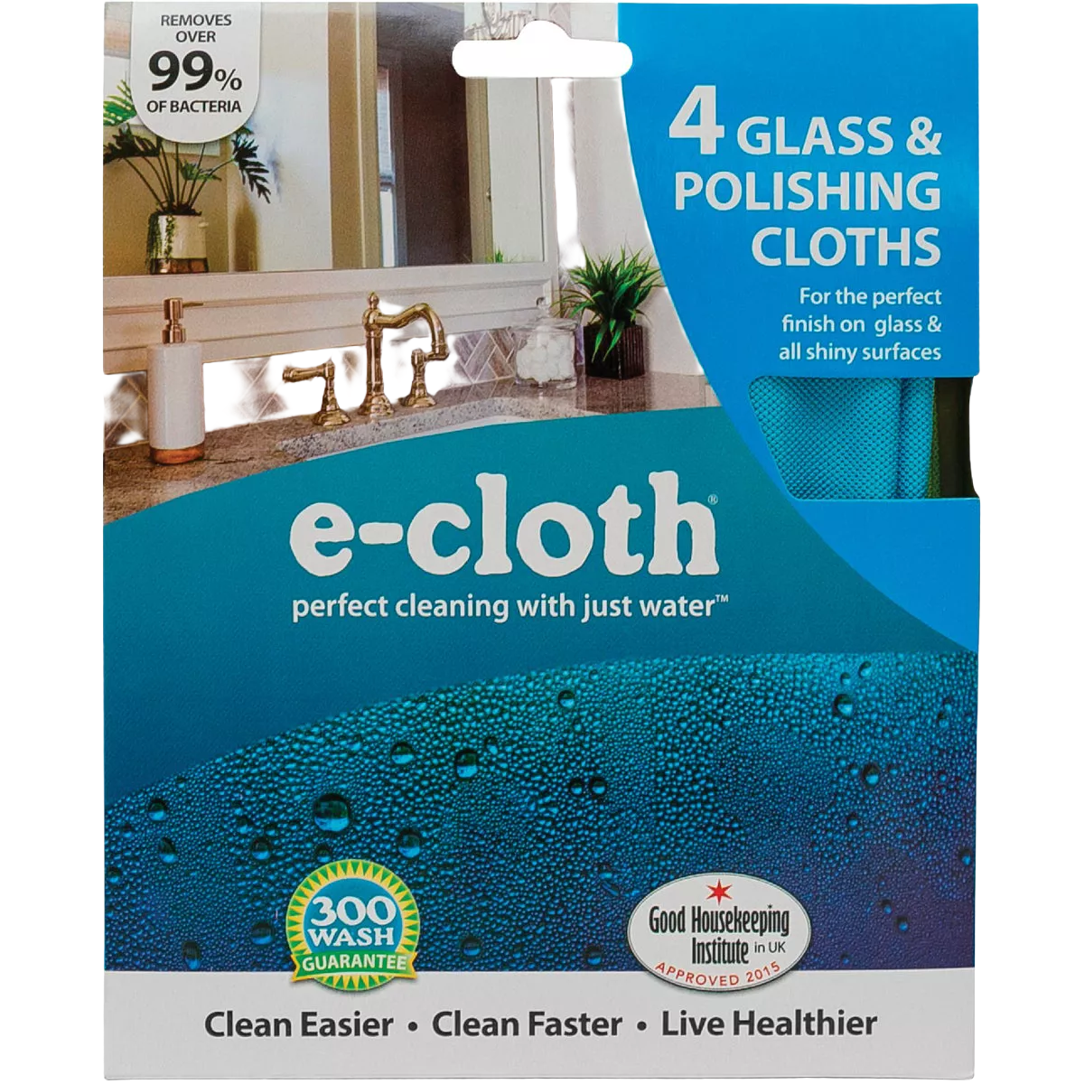 E-Cloth Glass & Polishing Cloths, 4-Pack