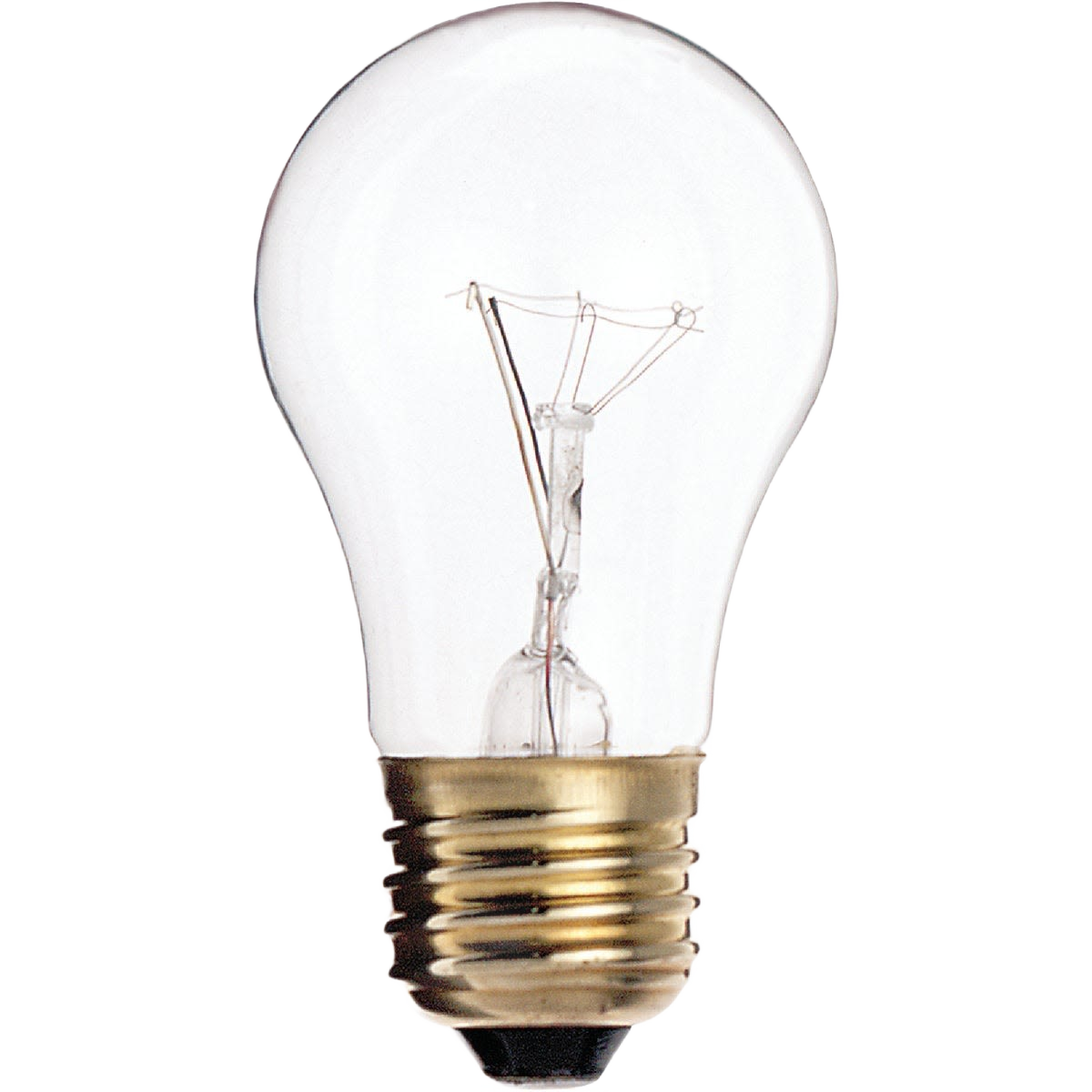 Clear incandescent A15 appliance bulb with metal screw base, ideal for lighting and electrical home improvement projects under $50