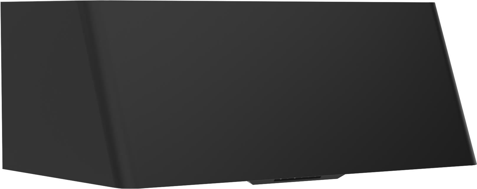 Satin gold wall-mounted range hood body with invisible touch controls and baffle filters from Hartville Hardware Appliances collection