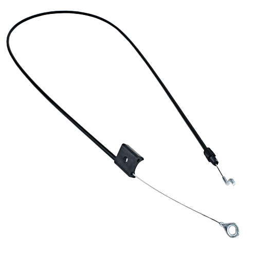 Black and silver blade control cable with mounting bracket for John Deere equipment in parts and lubricants collection