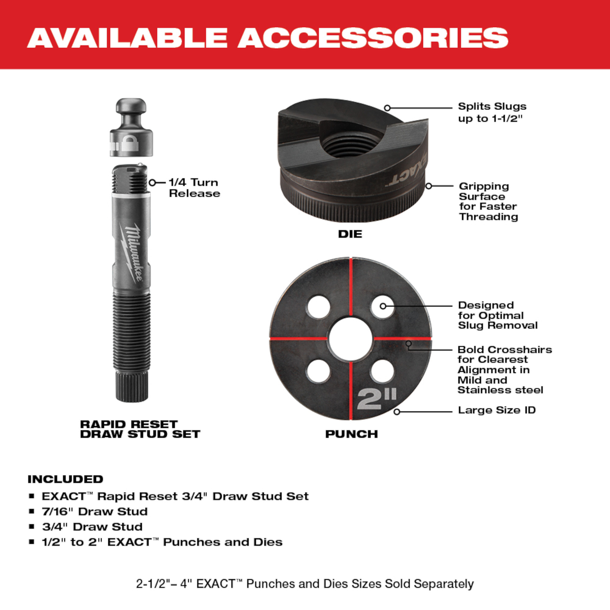 Milwaukee M18™ FORCE LOGIC™ 6T Knockout Tool 1/2" - 2" Kit