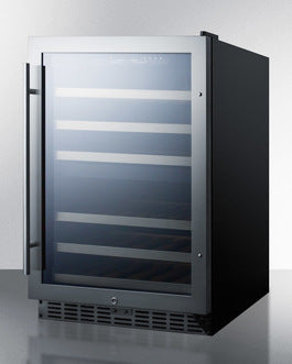 Black cabinet built-in wine cellar with T4 tinted glass door and stainless steel frame from Appliances collection