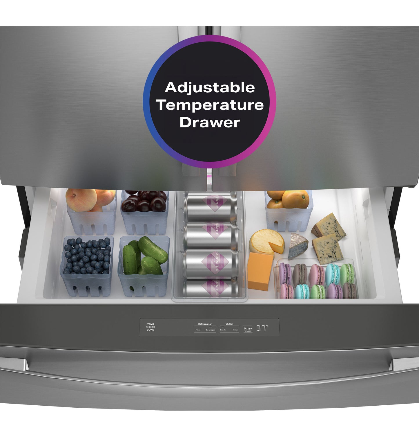 GE Profile™ ENERGY STAR® 29 Cu. Ft. Smart Fingerprint Resistant 4-Door French-Door Refrigerator with Door In Door