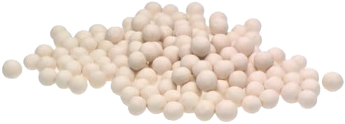 Small ceramic pie weights in off-white color for even heat baking and preventing pie crust shrinkage from bakeware collection