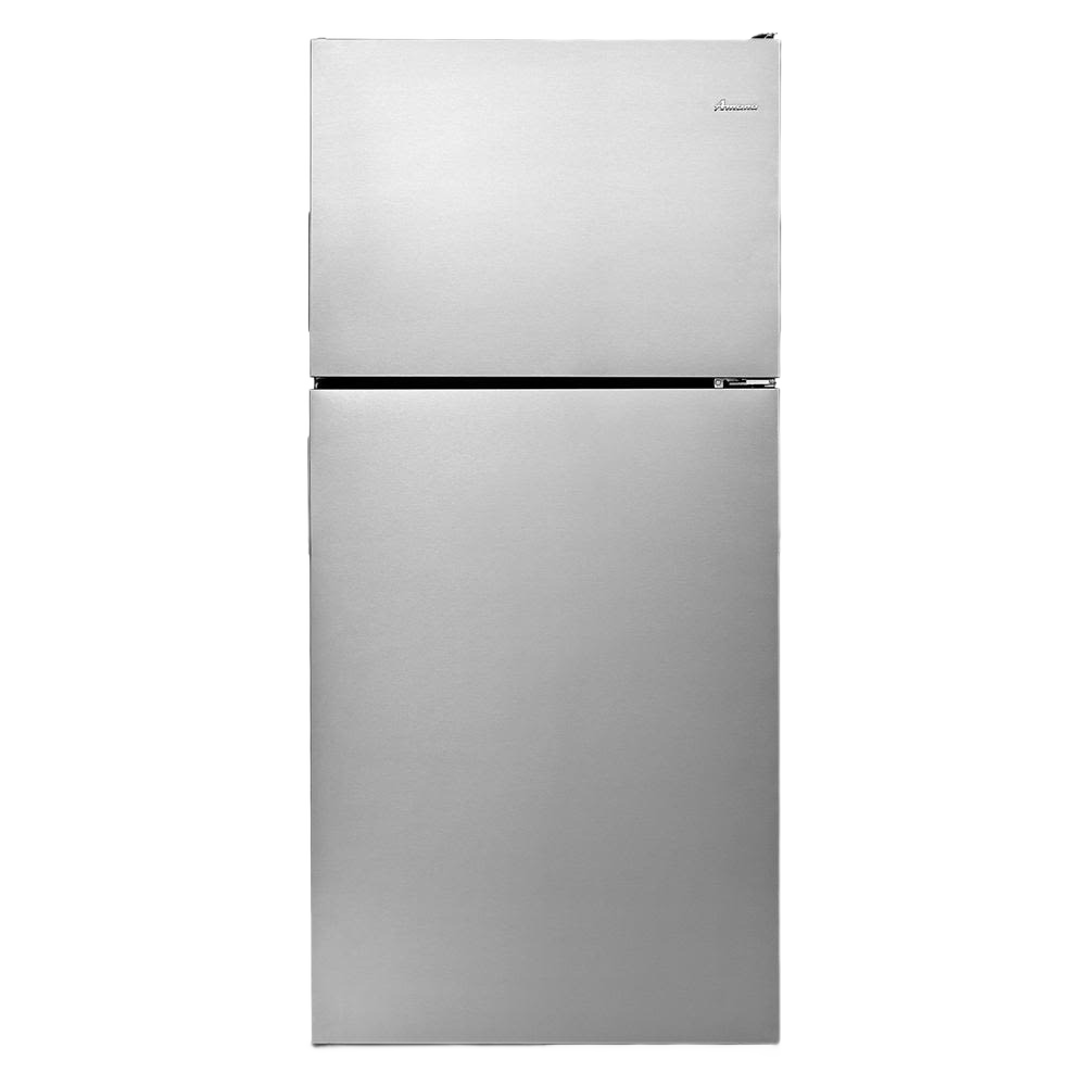 30-inch stainless steel top-freezer refrigerator with glass shelving in kitchen appliances and home improvement collection