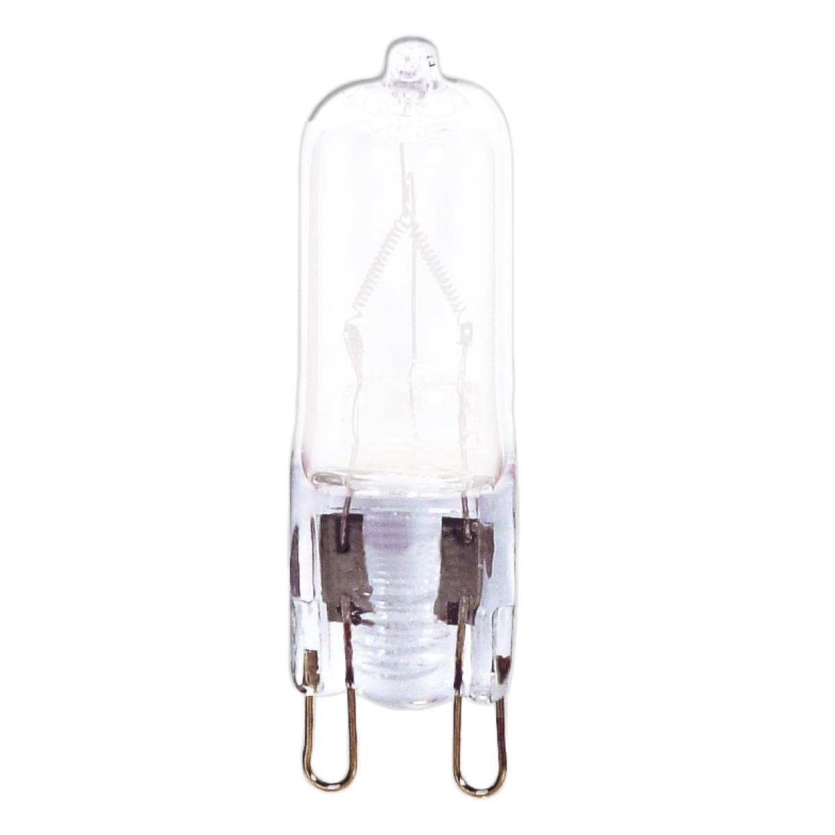 Clear T4 halogen bulb with double loop base for warm white lighting in electrical and home improvement collections