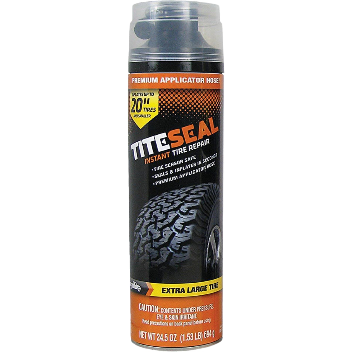 Canister of tire puncture sealer and inflator with premium applicator hose for truck and SUV tires in Parts & Lubricants collection