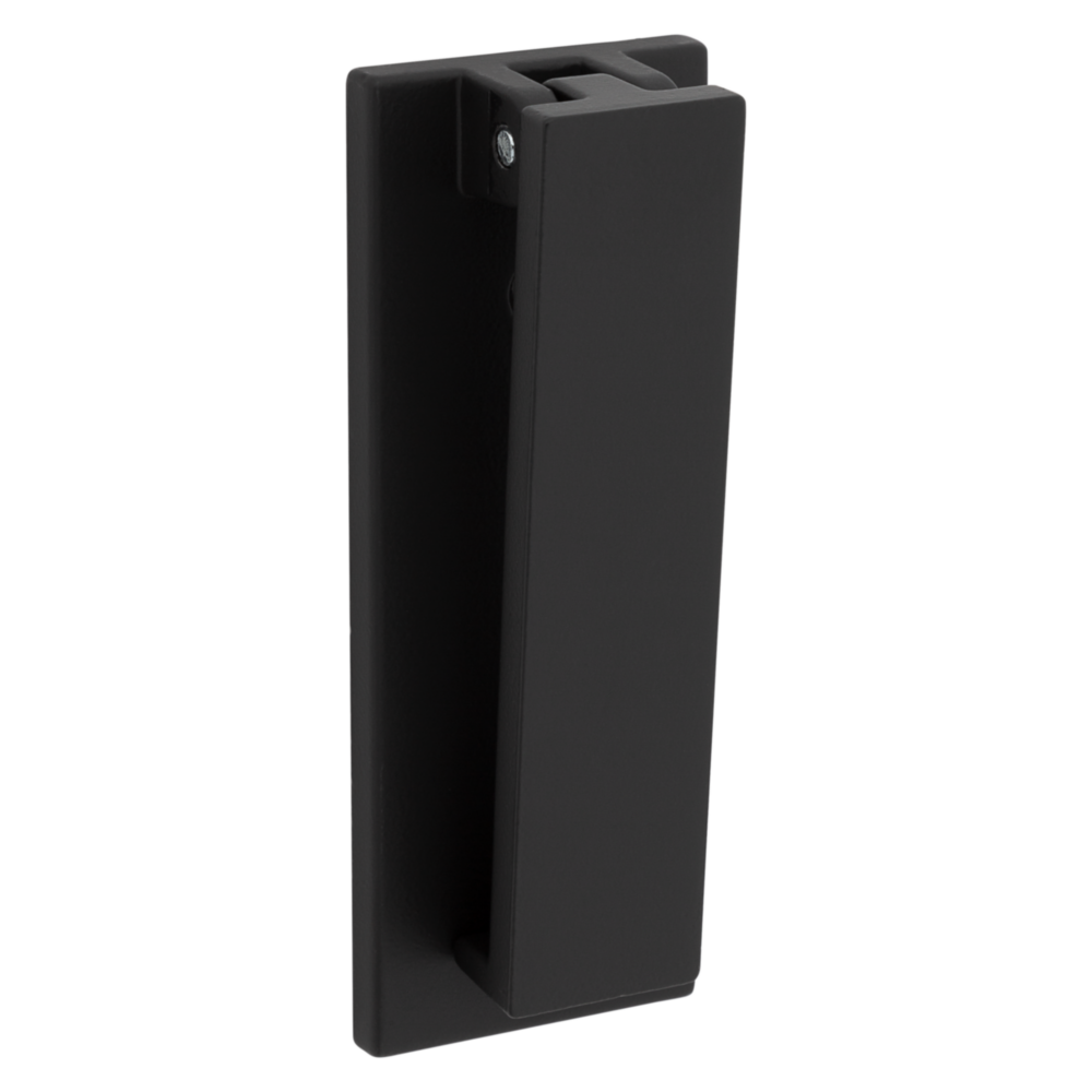 Matte black door knocker with zinc construction for stylish entryway enhancement in door accessories and hardware under $50
