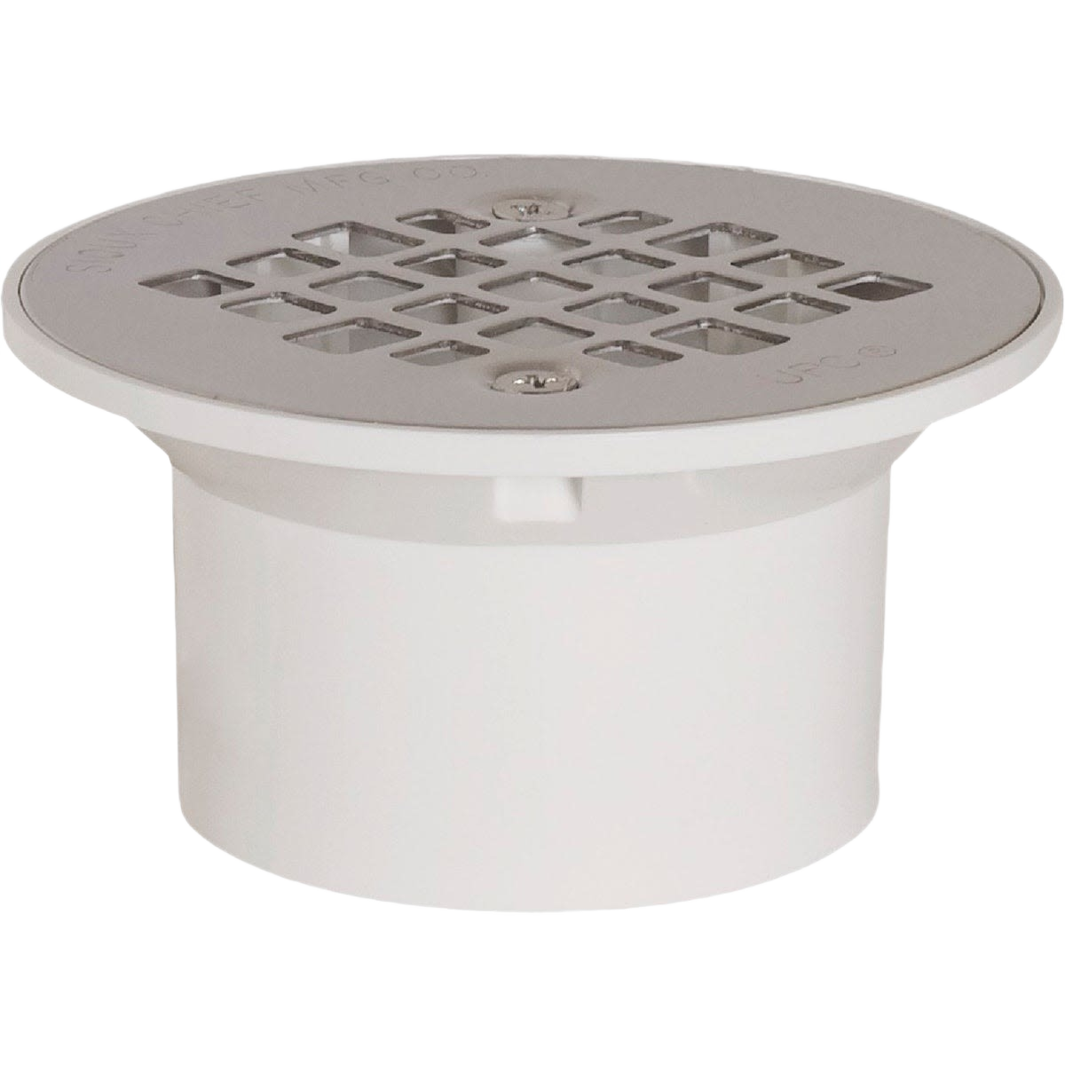 Durable PVC floor drain with stainless steel strainer for plumbing parts and repair in home improvement collections