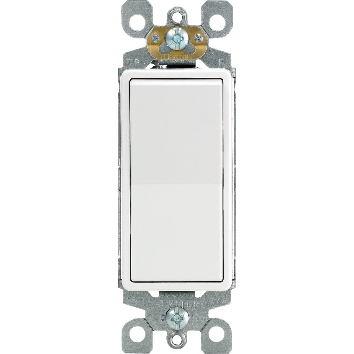 White commercial grade rocker switch for single pole electrical control in home improvement and electrical projects