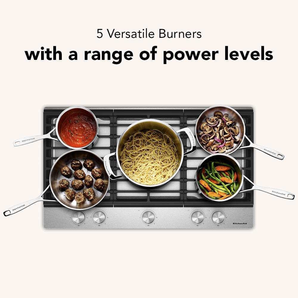 KitchenAid® 36 in. Gas Cooktop with 5 Versatile Burners