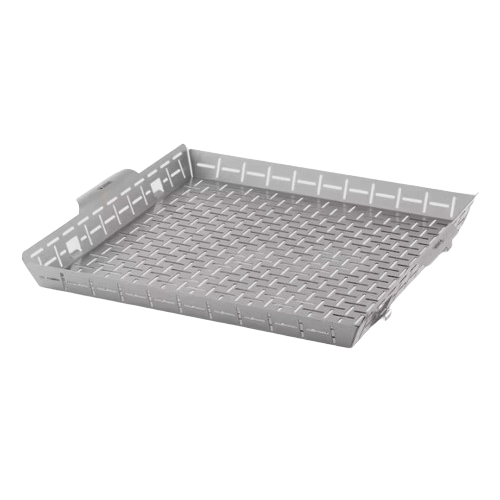 Rectangular grilling basket with vented sides and textured surface for outdoor cooking and grill accessories under $100 collections