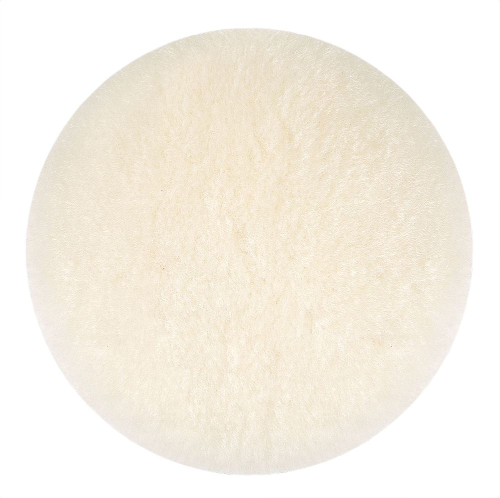 Round premium sheepskin polishing pad designed for smooth finish in tools and home improvement projects