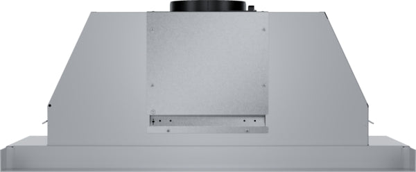 Stainless steel pull-out hood with extendable visor panel designed for modern kitchen range hood collection