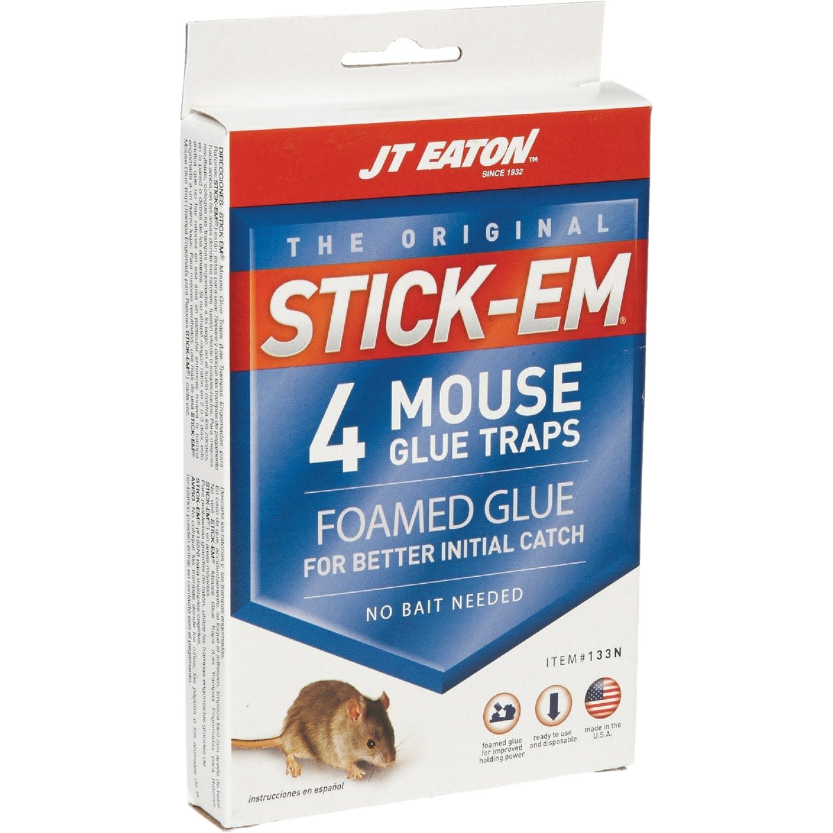 Pack of four JT Eaton foamed glue mouse traps for effective rodent control in pest and lawn care under $50 category