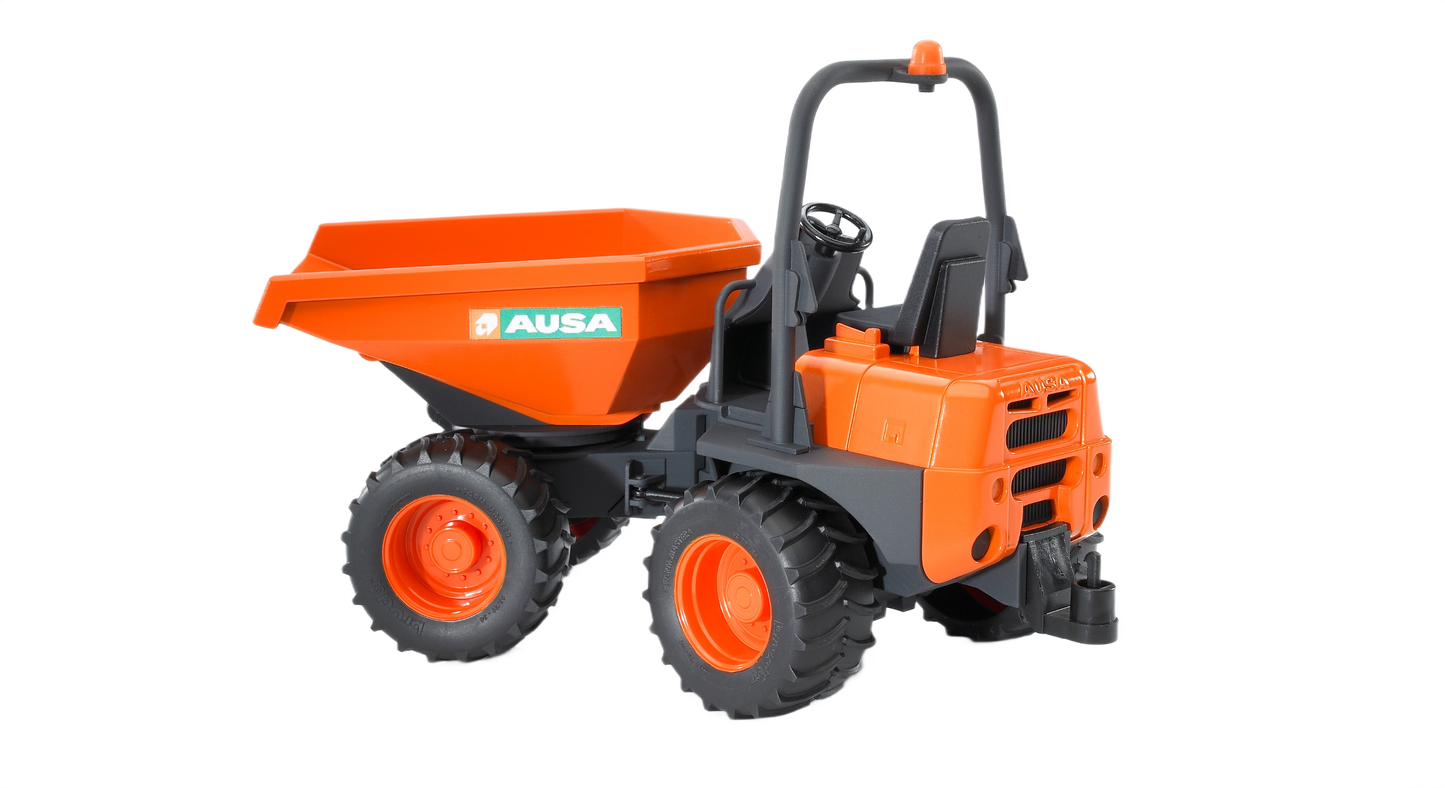 Compact orange and gray dumper truck toy model designed for construction and outdoor play activities