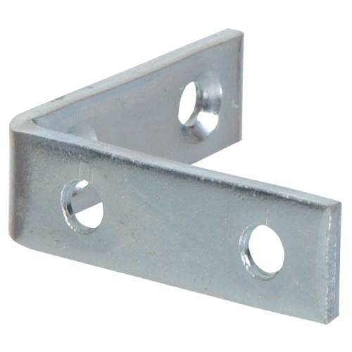 Zinc-plated metal corner brace with three mounting holes for home improvement and shelving accessories under $50 collections
