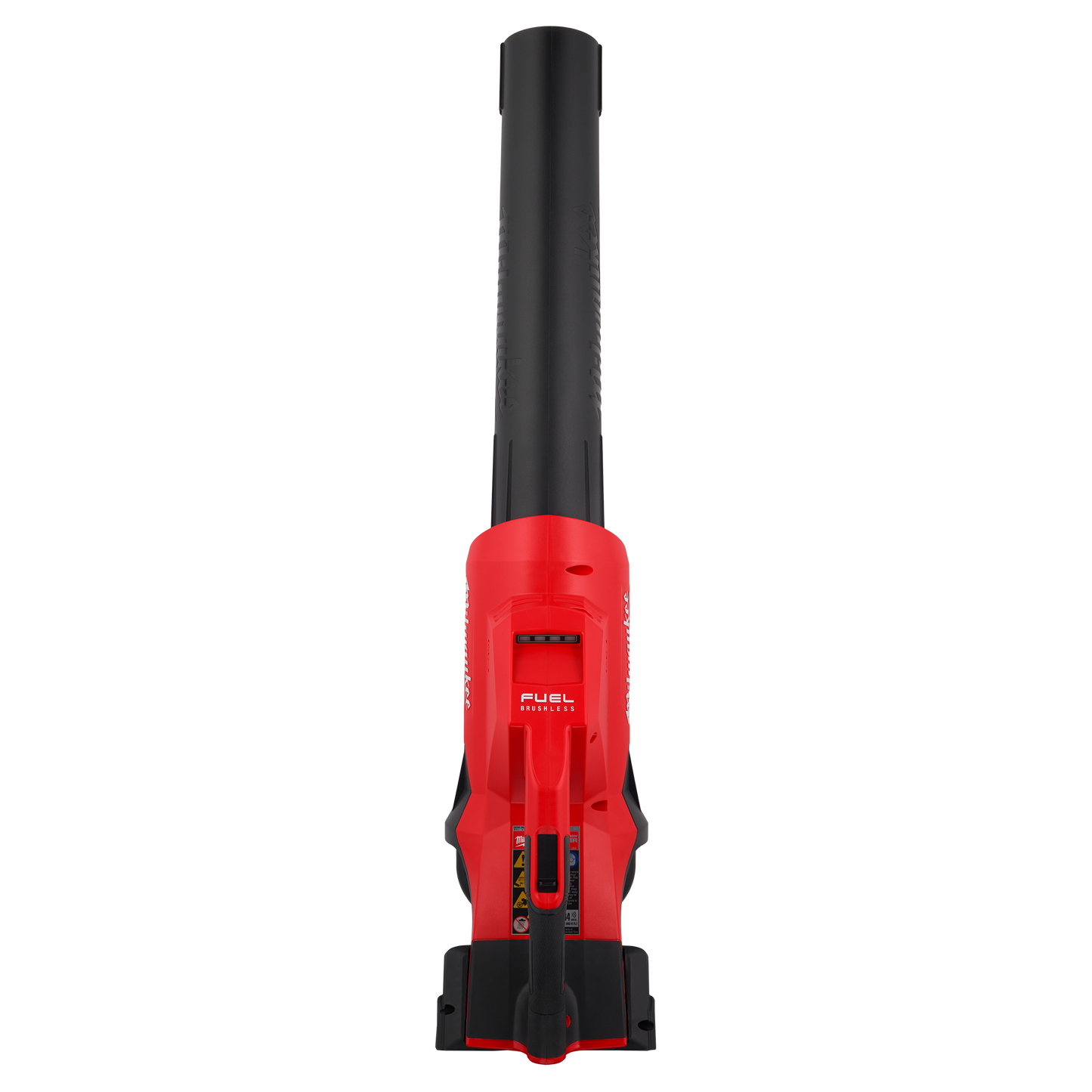 Red and black cordless blower with dual battery capability for outdoor cleaning in tools and home improvement projects