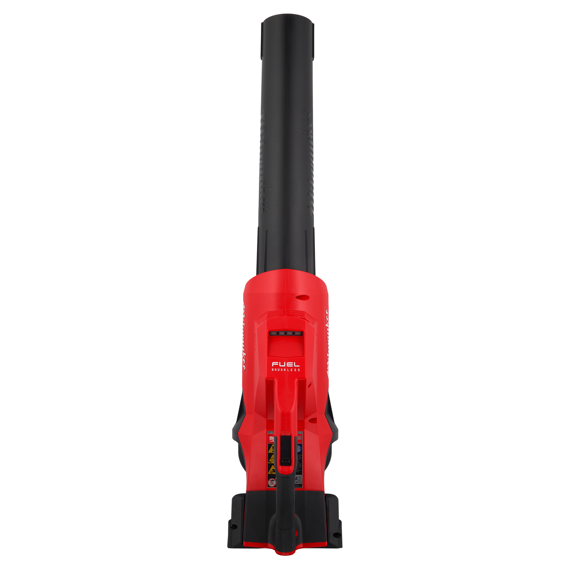 Red and black cordless blower with dual battery capability for outdoor cleaning in tools and home improvement projects