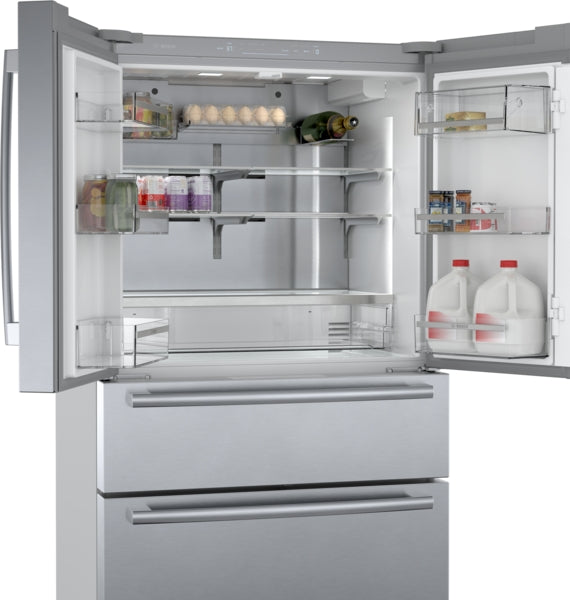 800 Series, French Door Bottom Mount Refrigerator, 36'', Stainless Steel