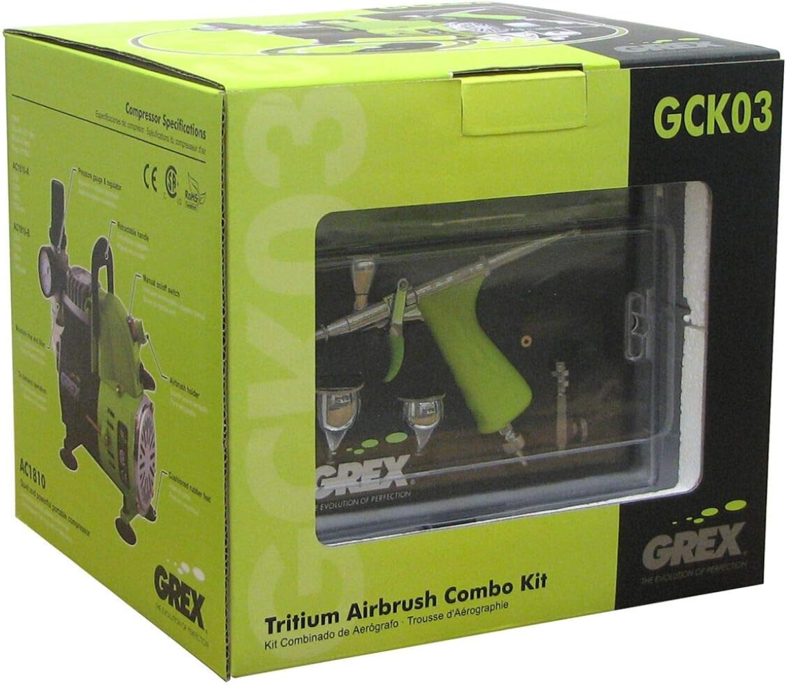 Grex Tritium.TS3 Pistol Style Side Gravity Airbrush & Compressor Combo Kit