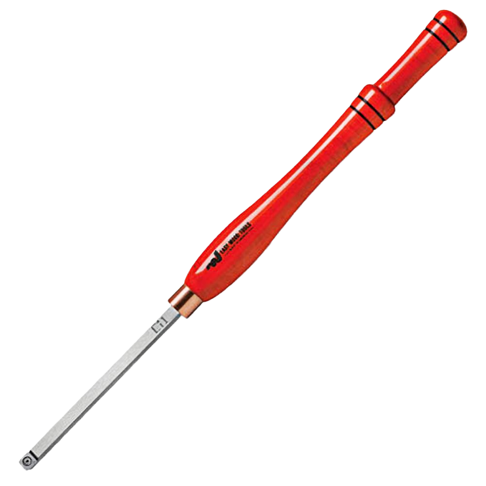 Woodturning rougher tool with red wooden handle and replaceable carbide cutter in woodworking tools collection