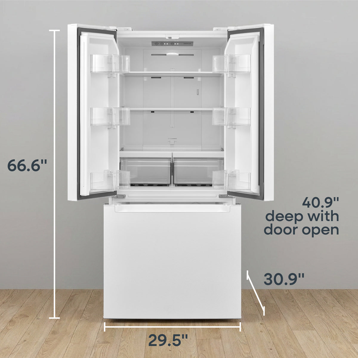 Element Electronics 18.4 cu. ft. French Door Refrigerator - White, ENERGY STAR (ERFD19CGCW)