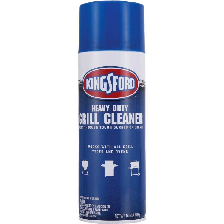 Blue and white Kingsford heavy duty foaming grill cleaner can for outdoor living and grill accessories collections