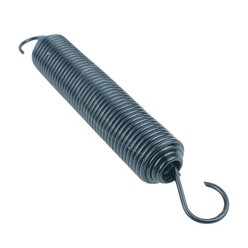 Coiled metal extension spring with hooked ends for use in John Deere parts and accessories collections