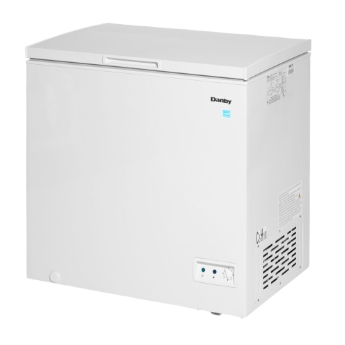 White Danby chest freezer with front temperature control and power-on indicator from Freezers & Ice Makers collection