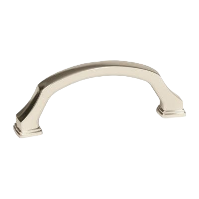Polished nickel cabinet pull with 3-inch center-to-center spacing for furniture hardware in home improvement collections