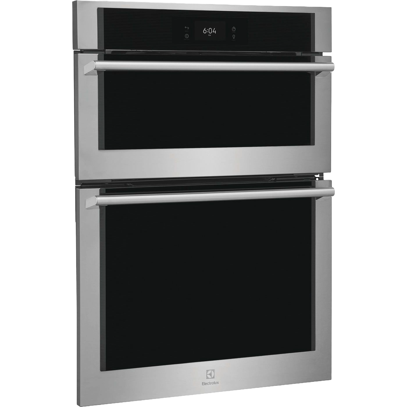 Modern stainless steel 30-inch wall oven and microwave combo with digital display in kitchen appliances collection