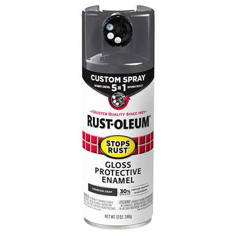 Gloss charcoal gray protective enamel spray can for home improvement and Rust Oleum paint supplies under $50 collection