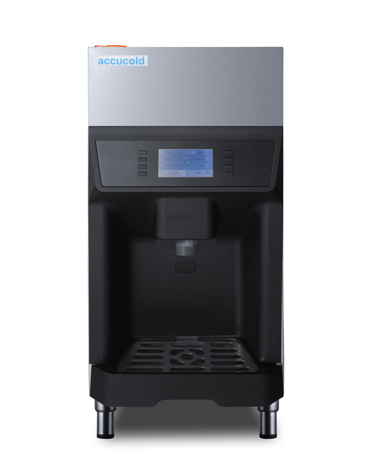 Commercial countertop ice and water dispenser with digital control panel in kitchen appliances collection