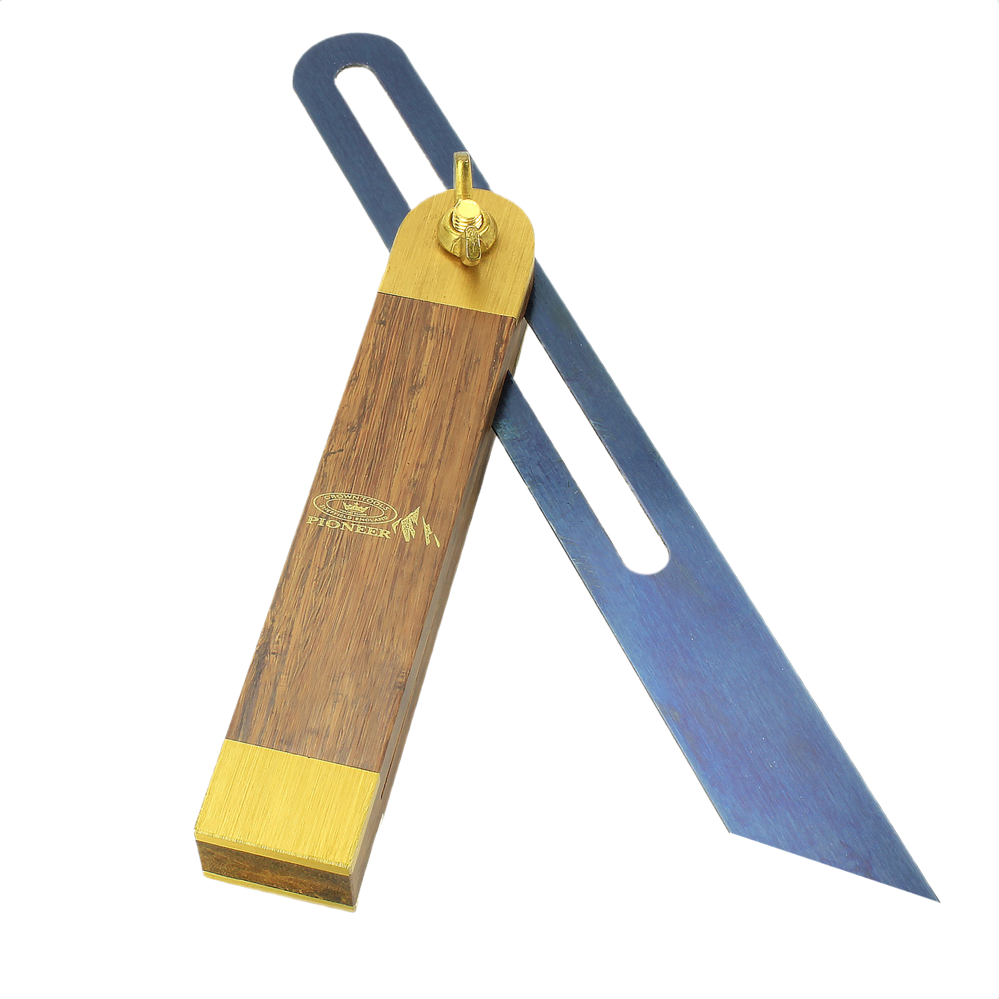 Sliding bevel gauge with brass wingnut and wooden handle for precise angle measurement in woodworking tools and hand tools collections