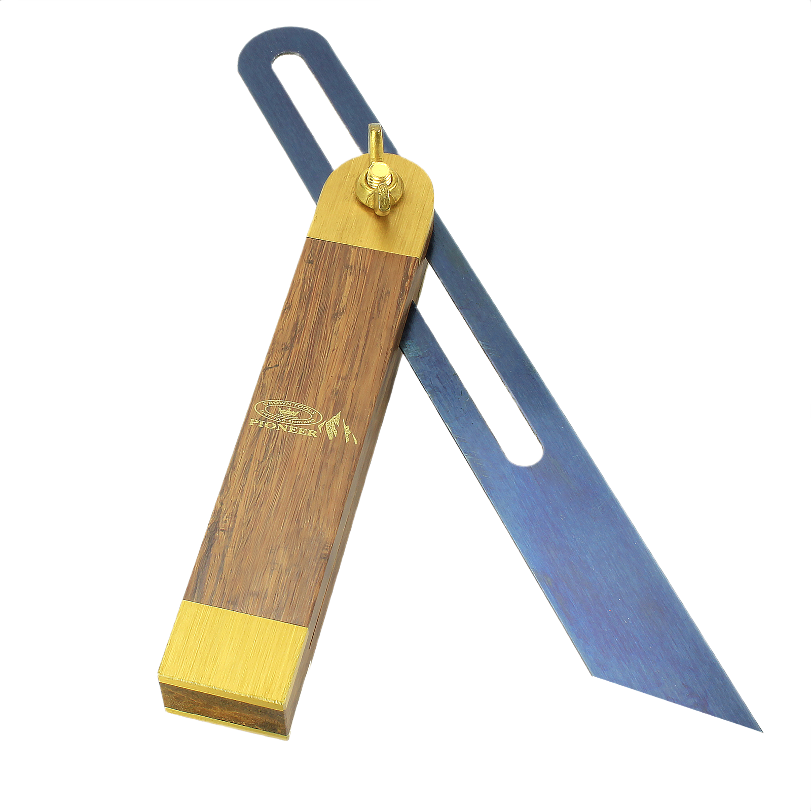 Sliding bevel gauge with brass wingnut and wooden handle for precise angle measurement in woodworking tools and hand tools collections