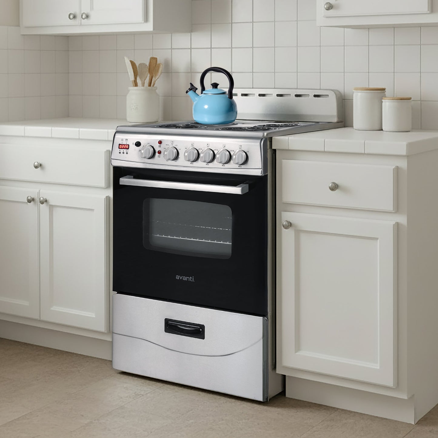 Avanti 24" Electric Range Oven with Framed Glass Door - Stainless Steel