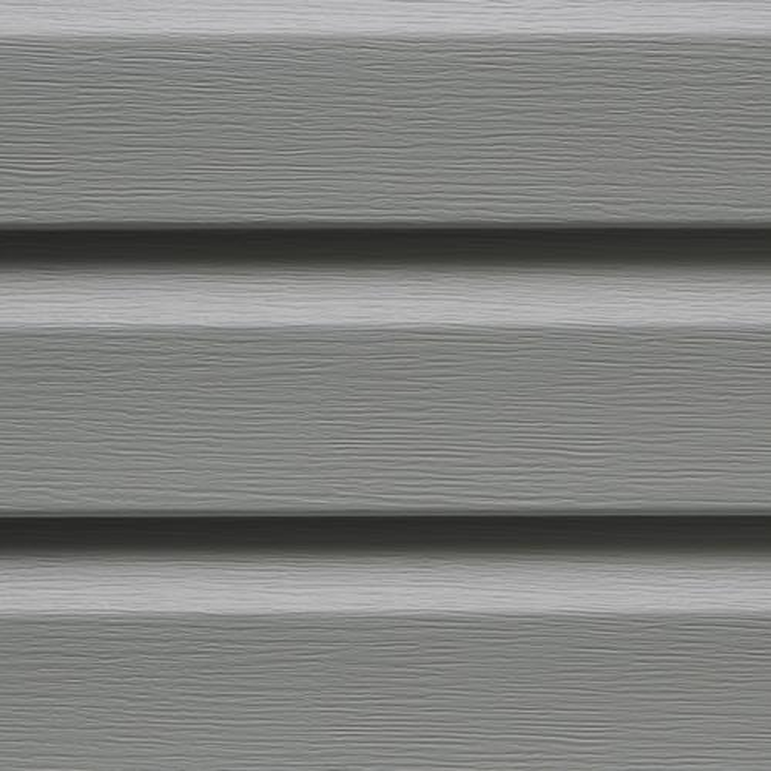 Charcoal gray Dutchlap vinyl lap siding panel with a textured cedar finish, ideal for home improvement and exterior remodeling projects, featured in Vinyl Siding and Lumber & Building Materials collections.