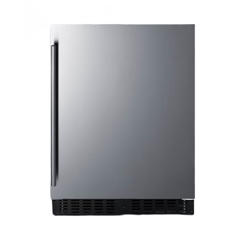 Under-counter stainless steel built-in all-refrigerator with left-hand door and vent grille in Appliances collection