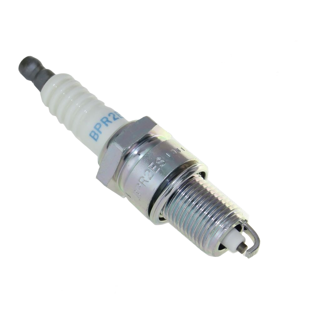 Silver and white spark plug with threaded metal base for Honda engine parts and lubricants collection under $50