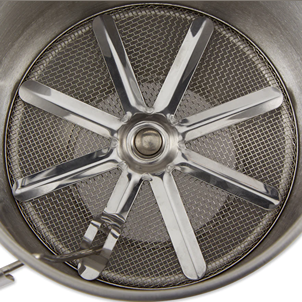 Stainless steel baking sifter mesh and blade inside for even flour sifting in kitchen tools and home use