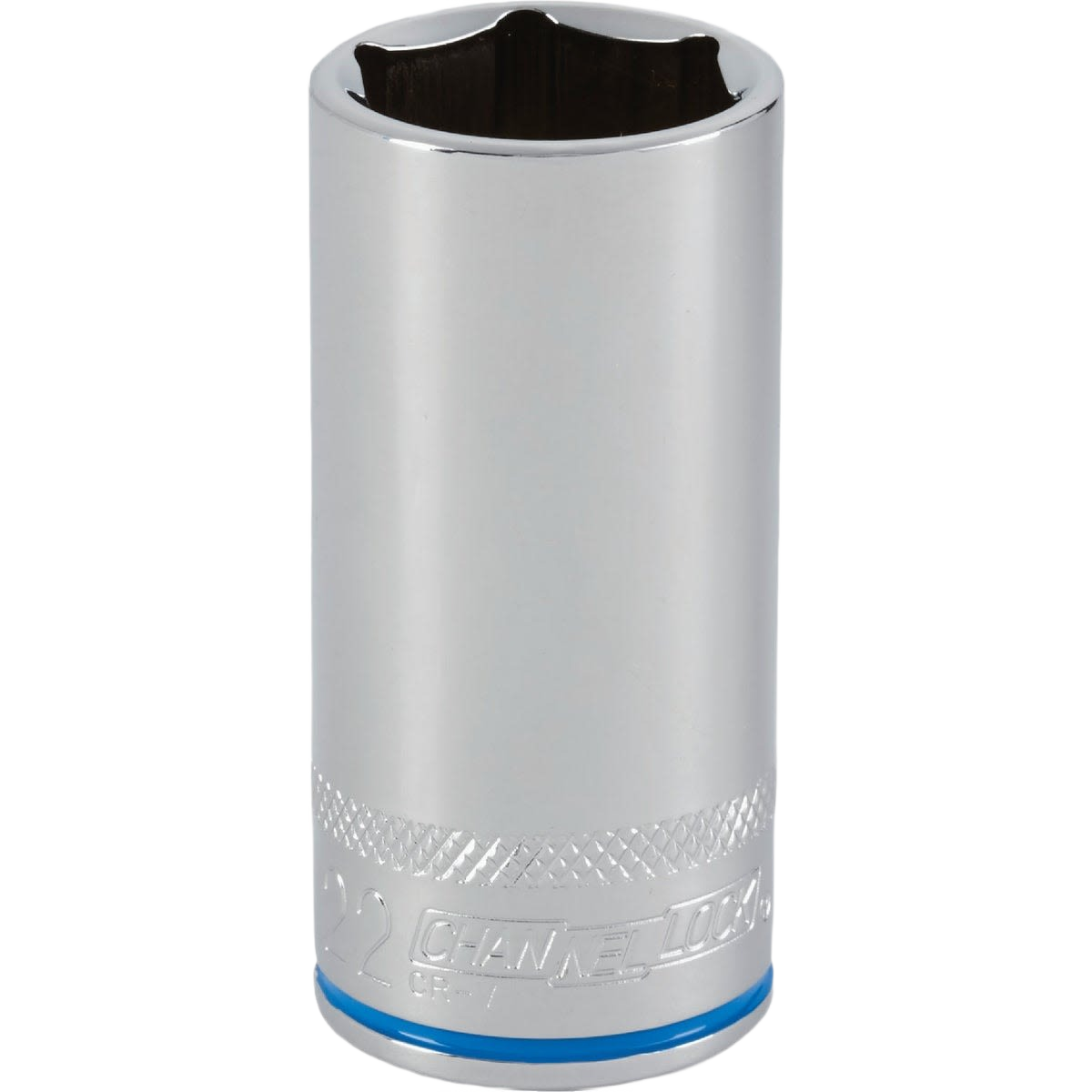 22mm 6-point deep socket with textured band for easy metric size identification in hand tools and sockets collections