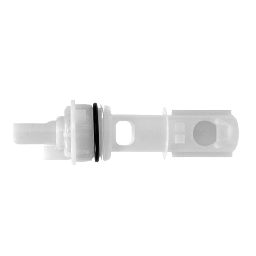 White plastic diverter stem with O-ring seal designed for faucet repair and home improvement tasks