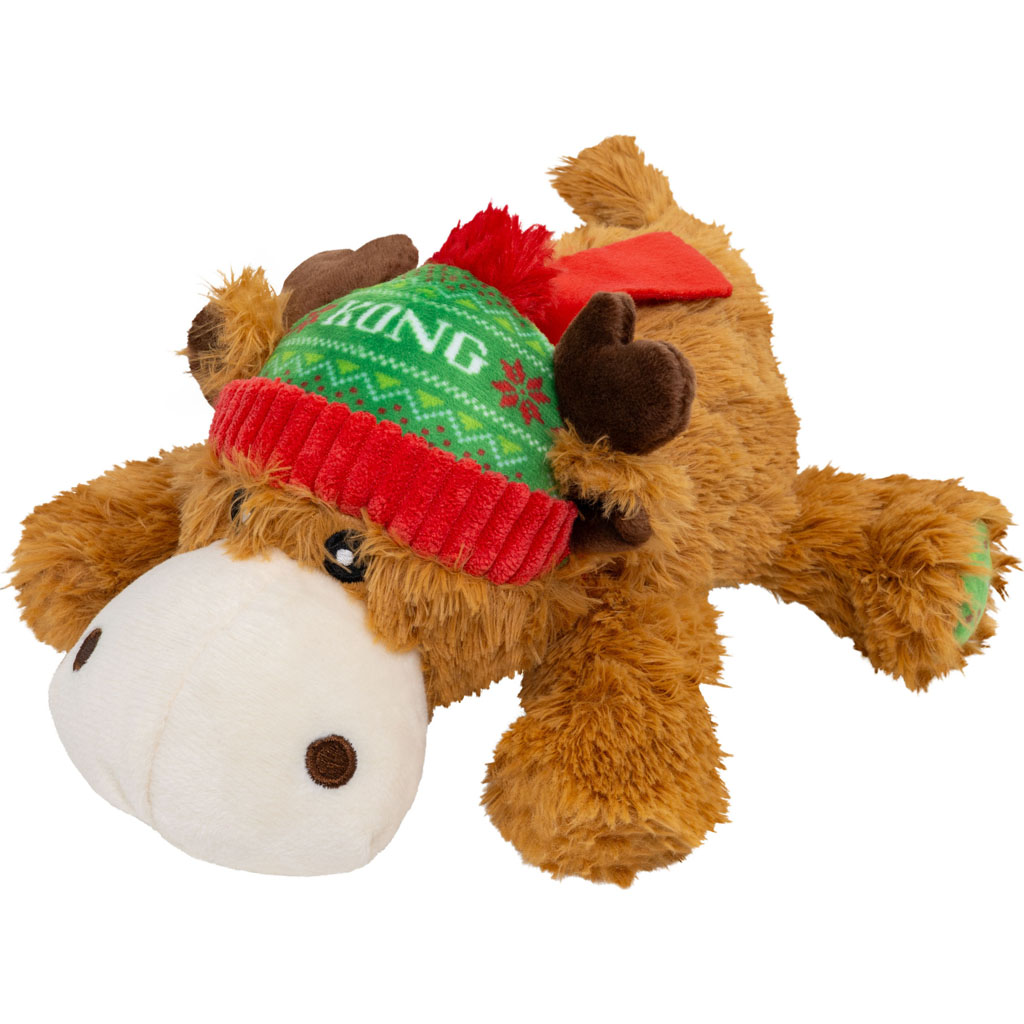 KONG Medium Cozie Reindeer Plush Squeaky Christmas Dog Toy