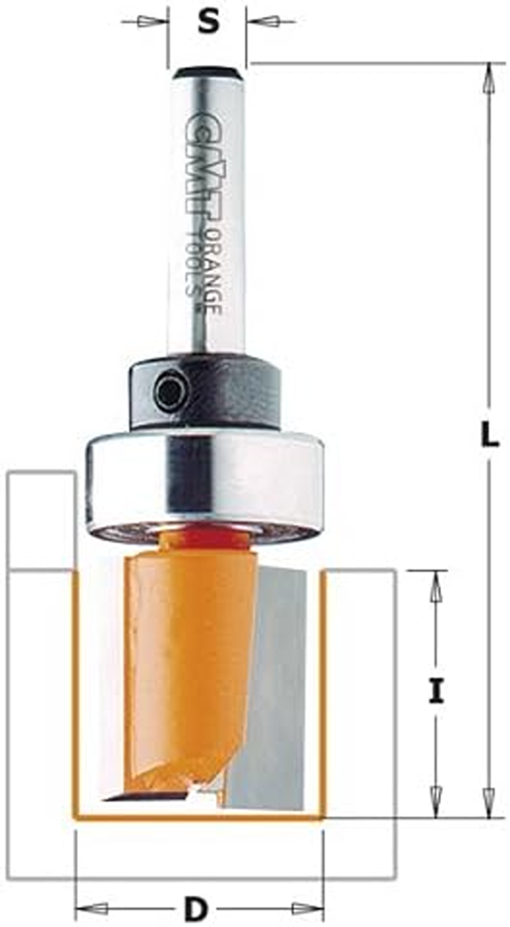CMT Orange Tools 1/2" Pattern Bits With Bearing, 1/4" Shank