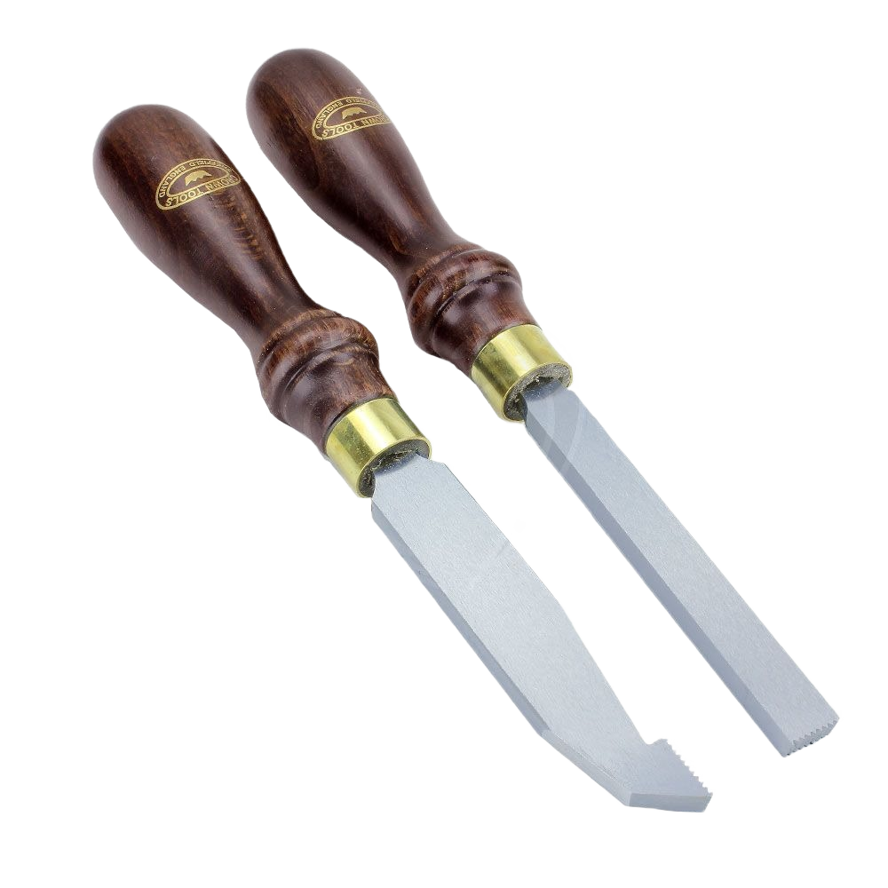 Two precision-thread chasing tools with wooden handles and metal shafts for woodworking under $100 collection