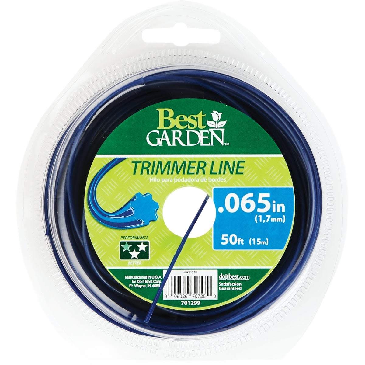 Blue round trimmer line spool with 0.065-inch diameter, 50 ft length, in Parts & Lubricants collection under $50