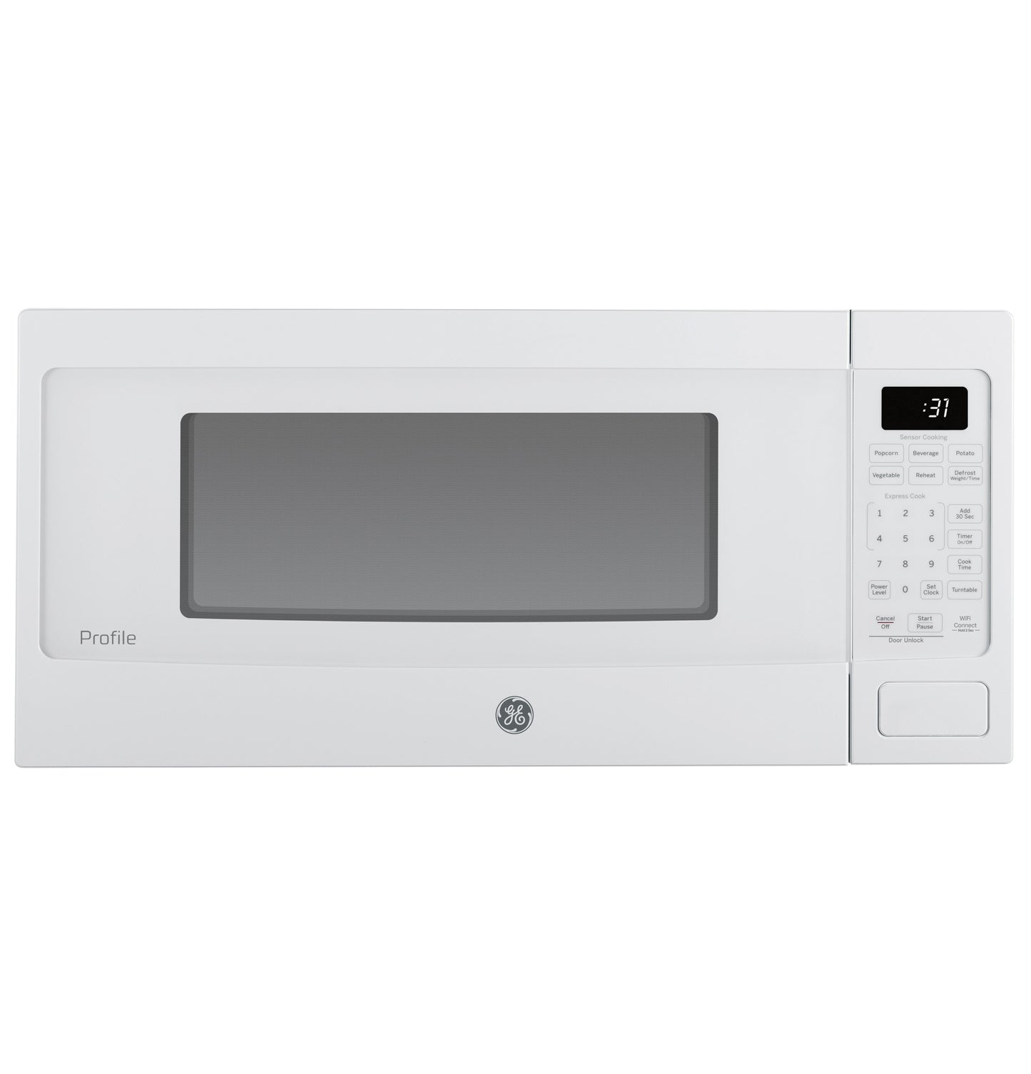 White GE Profile microwave with digital display and control panel in Microwaves and Kitchen & Kitchenware collection