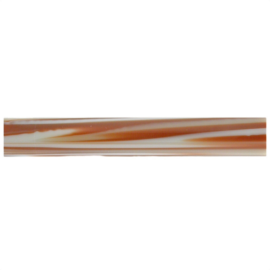 Pen blank with smooth cappuccino-colored stripes for woodworking and custom pen turning projects