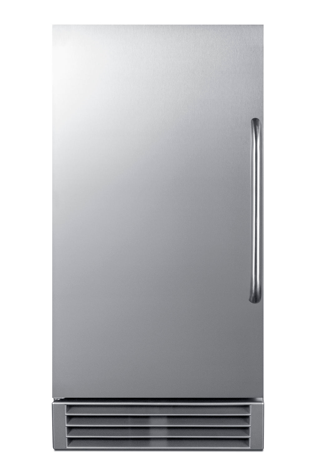 Built-in stainless steel clear icemaker with front ventilation grill from kitchen and appliances collections